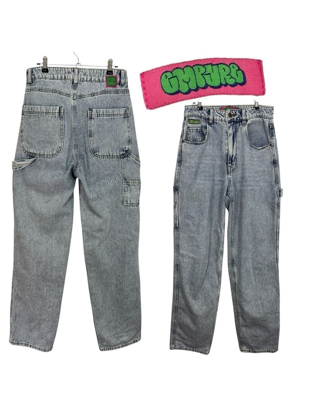 Empyre High Waisted Straight Leg Jeans Sz 4 Acid Wash Denim Baggy Relaxed GUC